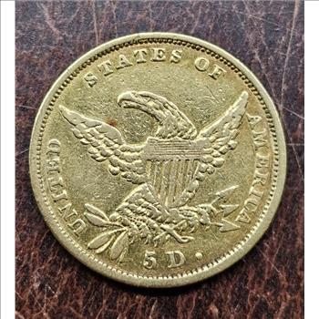 1834 $5 Gold Classic Head Half Eagle Plain 4 VF - VERY FINE - CLEANED - GRAB A PIECE OF US HISTORY