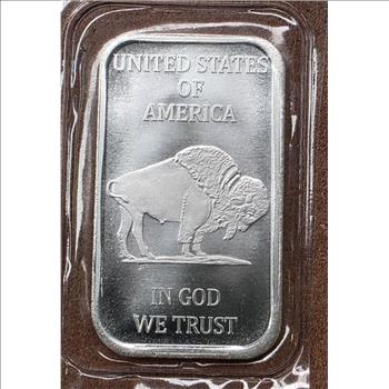 Silvertowne Buffalo Silver Bar - 1 Ounce .999 Pure