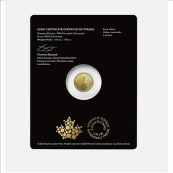 2023 Canada 1/10 oz Treasured Gold Maple Leaf .9999 Premium Gold Coin - Card
