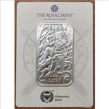 1 oz Silver Bar - The Royal Mint & Germania Mint Norse Gods: Loki