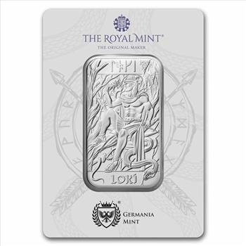 1 oz Silver Bar - The Royal Mint & Germania Mint Norse Gods: Loki