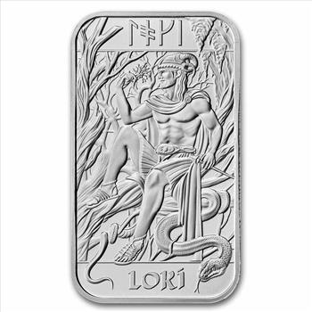 1 oz Silver Bar - The Royal Mint & Germania Mint Norse Gods: Loki