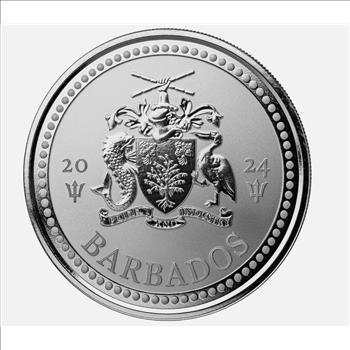 2024 1 oz Silver Coin Barbados Trident .9999 Silver ALPHA STRIKE (BU)