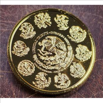 2026 Mexico Libertad Tribute 1 oz Copper Round 24K Gold Gilded W/Mint Capsule