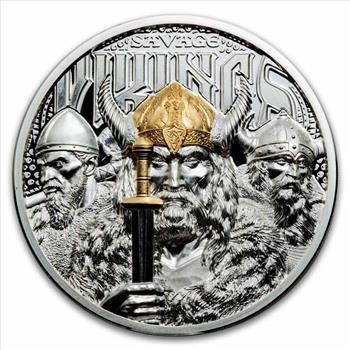 2026 Cook Islands 3 oz Silver Savage Vikings Proof (w/ Box & COA) Sealed NIB