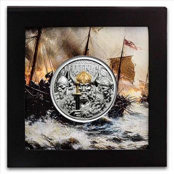 2026 Cook Islands 3 oz Silver Savage Vikings Proof (w/ Box & COA) Sealed NIB