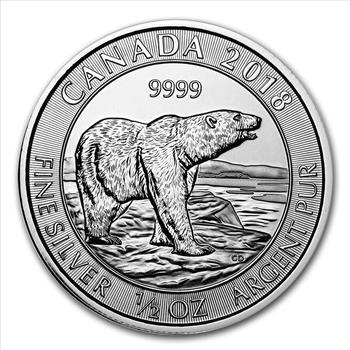 2018 Canada 1/2 oz .9999 Fine Silver Polar Bear BU