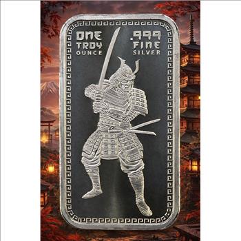 1 oz Silver Bar - Samurai - .999 Fine Silver Bar 