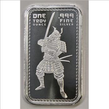 1 oz Silver Bar - Samurai - .999 Fine Silver Bar 