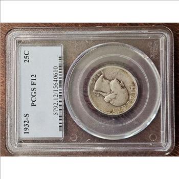 1932-S George Washington Silver Quarter - 25c US Coin - PCGS F12