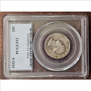 1932-S George Washington Silver Quarter - 25c US Coin - PCGS F12
