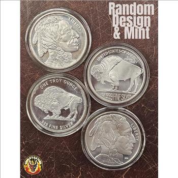 1 oz Silver Buffalo Round .999 Fine Silver - Random Mint & Design