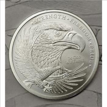 1 oz Silver Double Eagle & Flag Strength-Freedom-Pride .999 Silver Round BU