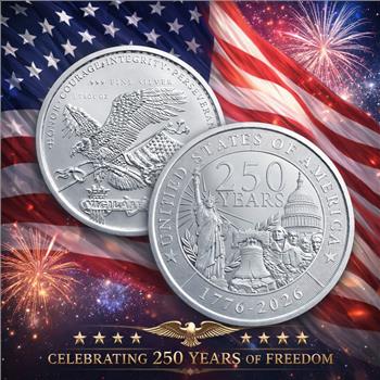 1 oz Silver USA 250th Anniversary Silver Round .999 Bullion - Golden State Mint