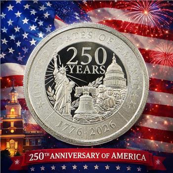 1 oz Silver USA 250th Anniversary Silver Round .999 Bullion - Golden State Mint