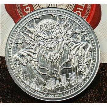 1 Troy Oz .999 Fine Silver Round - CBDC FIAT DECAY Series