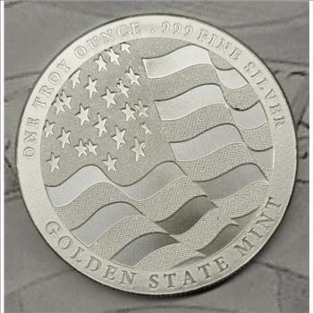 1 oz Silver Double Eagle & Flag Strength-Freedom-Pride .999 Silver Round BU