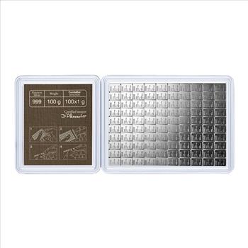 100 Gram Silver Valcambi CombiBar 100 x 1 Gram .999 Fine Silver