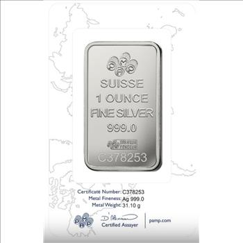 Pamp Suisse Lady Fortuna 1 oz .999 Silver Bar - In Assay