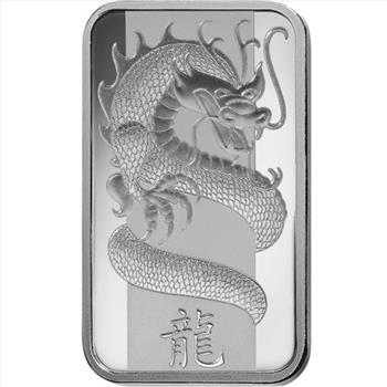 PAMP Suisse Lunar Dragon 1 oz .999 Silver Bar in Assay