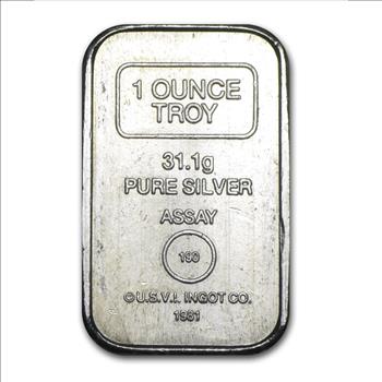 1 oz Silver Vintage Bar - A-Mark Chunky Ingot Bar