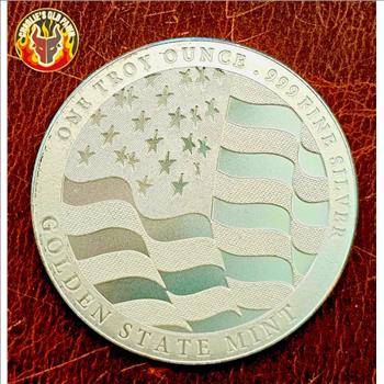 1 oz .999 Silver Round Double Eagle & Flag 