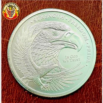 1 oz .999 Silver Round Double Eagle & Flag 