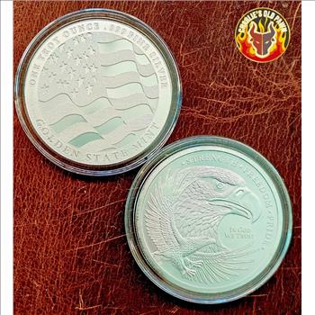 1 oz .999 Silver Round Double Eagle & Flag 
