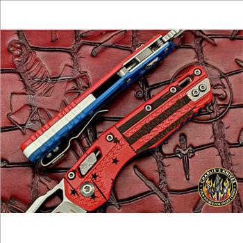 Microtech MSI Ram-Lok USA FLAG Polymer Tri-Grip Handle Stonewash M390 Blade