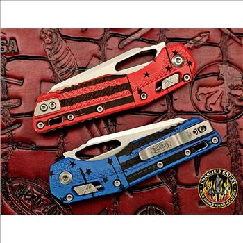 Microtech MSI Ram-Lok USA FLAG Polymer Tri-Grip Handle Stonewash M390 Blade