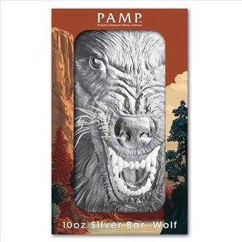 10 oz Silver Bar - PAMP Suisse Into the Wild - Wolf