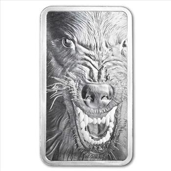 10 oz Silver Bar - PAMP Suisse Into the Wild - Wolf