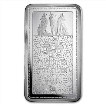 10 oz Silver Bar - PAMP Suisse Into the Wild - Wolf
