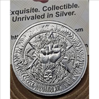 Seven Deadly Sins - Wrath - 1 oz Silver Pure .999 Silver Round BU