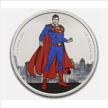 1 oz .999 Silver DC Comics 2024 Superman Color Samoa Coin in TEP