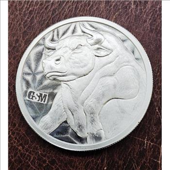 1 oz .999 Bull & Bear Market Silver Round - BU in Capsule