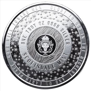 1 oz Silver Scottsdale Snowflake 2nd Series Round Christmas Ornament Capsule