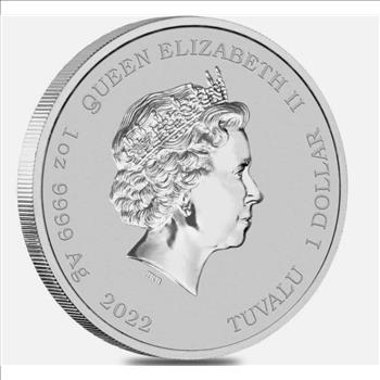 2022 Tuvalu 1 oz .9999 Silver 60 Years of James Bond 007 BU in capsule