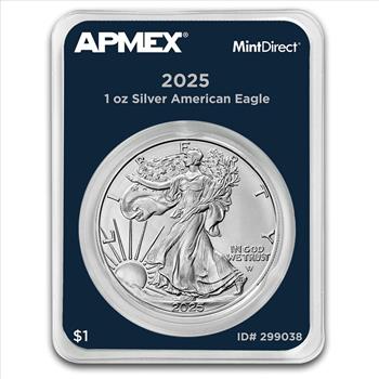 2025 1 oz American Silver Eagle - MintDirect Single Coin in TEP