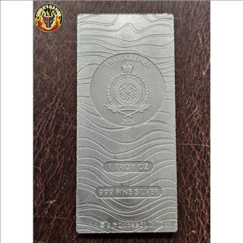 2024 Niue 1 oz Silver Star Wars: Mandalorian Beskar Bar in Custom Capsule - Gray