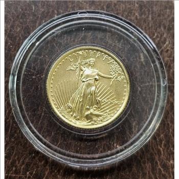 1991 1/10 oz American Gold Eagle (MCMXCI) Capsule - Details OBV/REV
