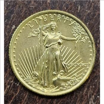 1991 1/10 oz American Gold Eagle (MCMXCI) Capsule - Details OBV/REV