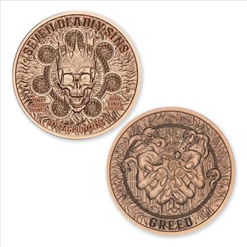 Greed – 1 AVDP Oz .999 Fine Copper Round | Seven Deadly Sins Series