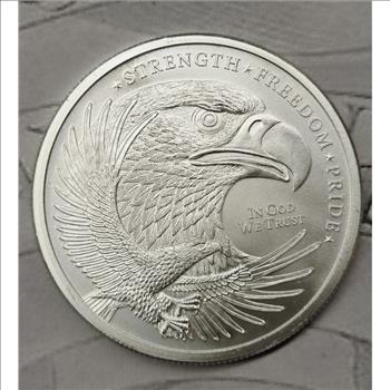 1 oz Silver Double Eagle & Flag Strength-Freedom-Pride .999 Silver Round BU