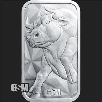 Bull and Bear Market 1 oz Silver GSM Bar BU