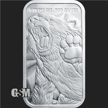 Bull and Bear Market 1 oz Silver GSM Bar BU