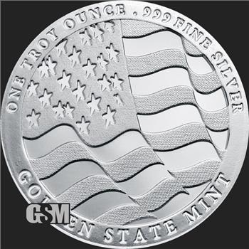 1 oz Silver Double Eagle & Flag Strength-Freedom-Pride .999 Silver Round BU