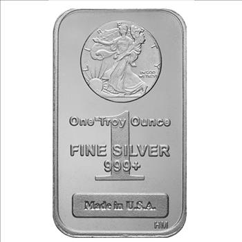1 oz Silver Bar - Walking Liberty Bar - 1 Troy Ounce