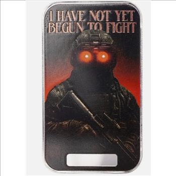 1 oz Silver Bar I Have Not Yet Begun to Fight Color. 999 Silver Bullion Bar BU