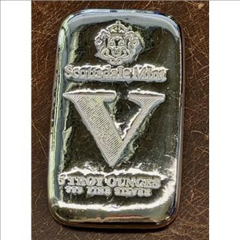 5 oz Silver Bar - Scottsdale Mint Imperium V - .999 Silver Cast Bullion Bar